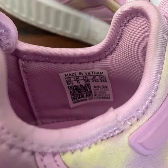 NWOT Adidas J Bliss Lilac and Yellow Sneakers