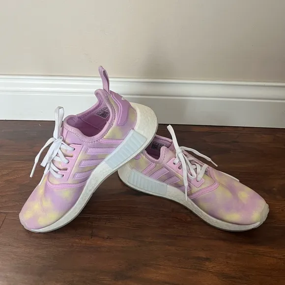 NWOT Adidas J Bliss Lilac and Yellow Sneakers