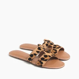 NWT J. Crew calf hair beachside slide sandals