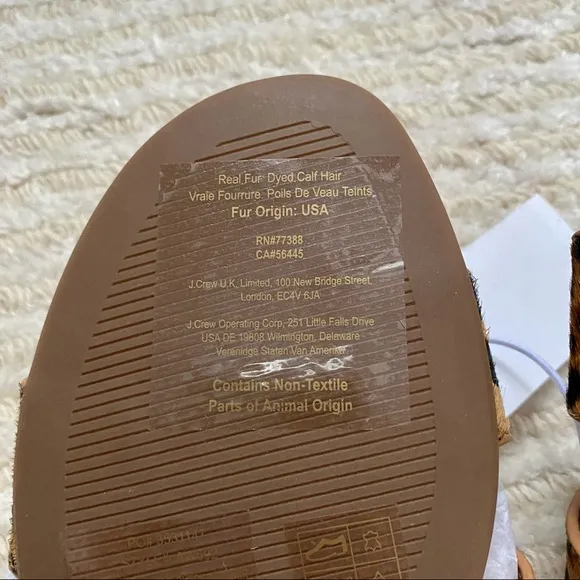 NWT J. Crew calf hair beachside slide sandals
