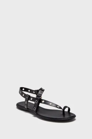 Perfect Black Eyelet Thong Sandal