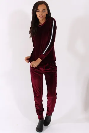 Plum Velvet Stripe Tracksuit - Armani