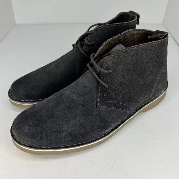 Route 66 Mens Slate Gray Retro Suede Walking Lace Up Ankle Size 8 Chukka Boots