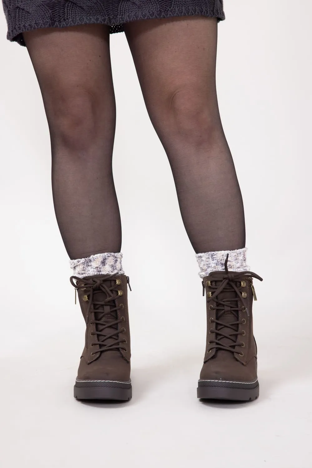 Roxy Briar Combat Booties for Women in Dark Brown | 13863920-201