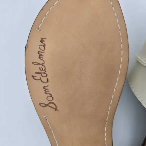 Sam Edelman Gaige Flat Slide Sandals, Modern Ivory, Women's 10.5, Like New!