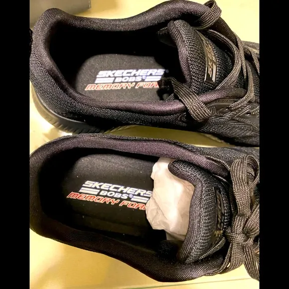 SKECHERS BOBS SQUAD TOUGH TALK BLACK MEMORY FOAM SNEAKERS