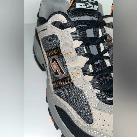 Skechers Sport Vigor NWOB 2.0 Gray &amp; Orange Memory Foam Men’s Size 8 SN51241