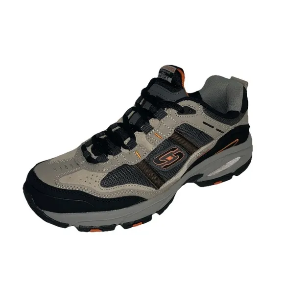 Skechers Sport Vigor NWOB 2.0 Gray &amp; Orange Memory Foam Men’s Size 8 SN51241