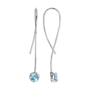 SOKOLOV - Long Silver Topaz Earrings