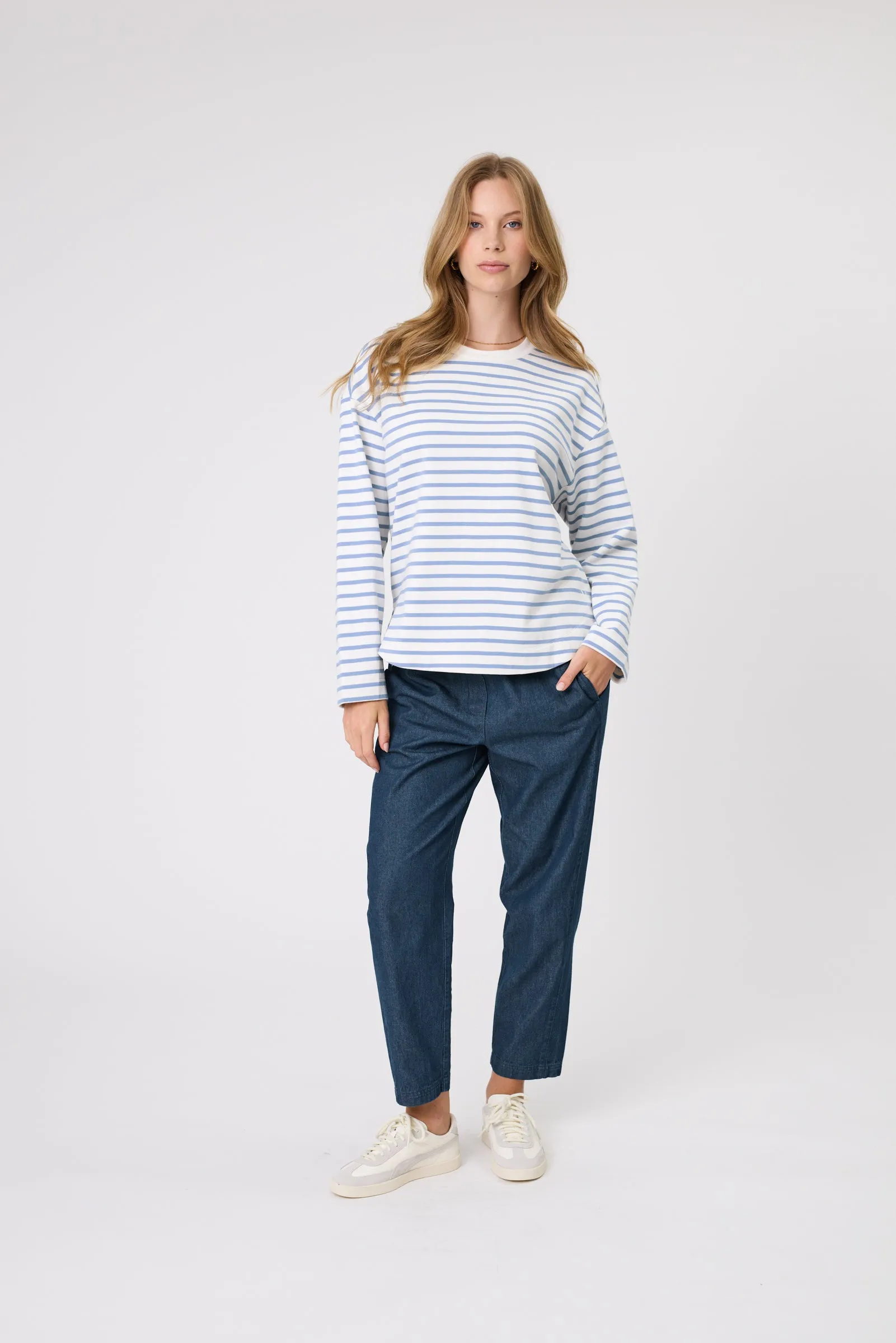 Solo Crew Sweat - Powder Stripe