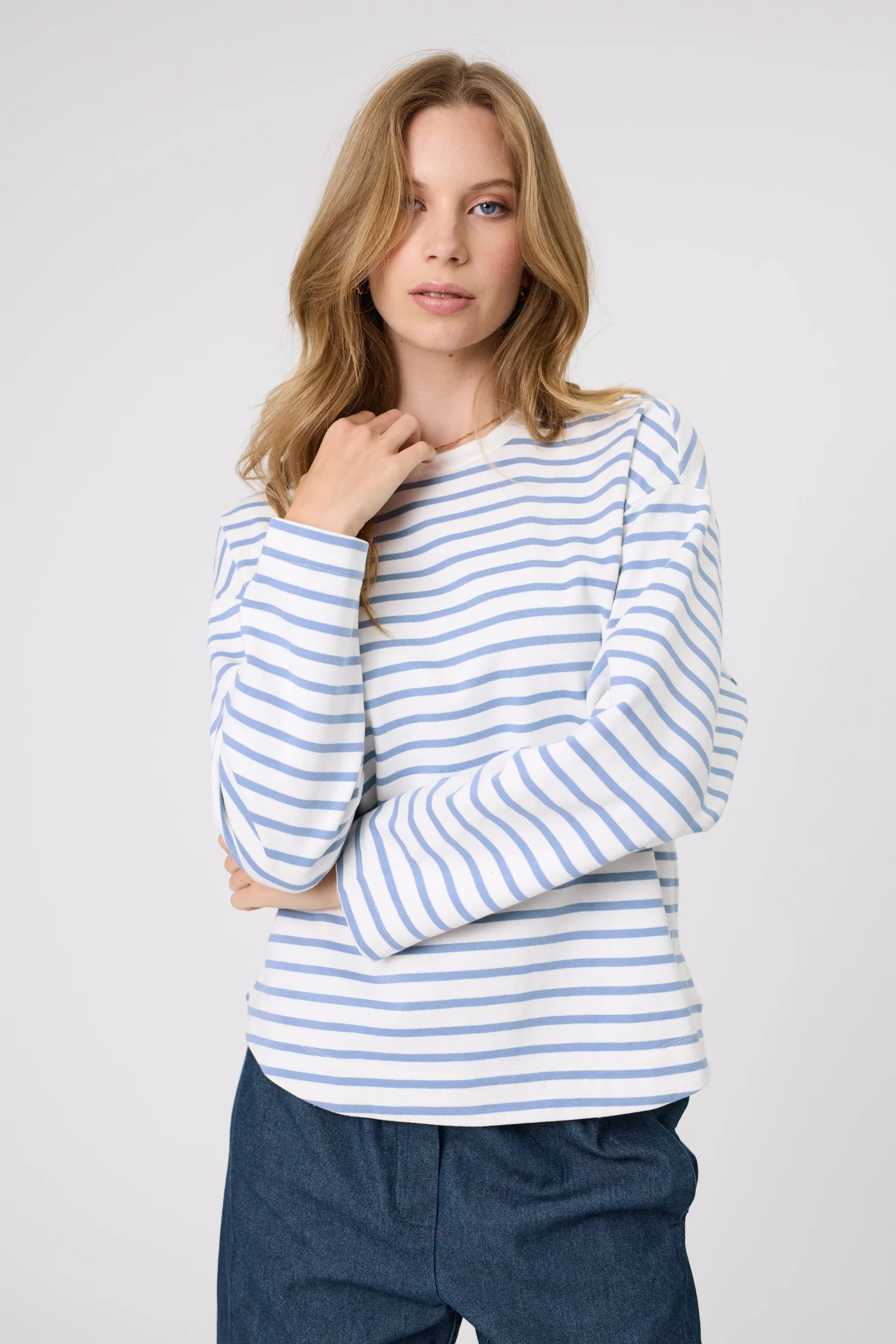 Solo Crew Sweat - Powder Stripe