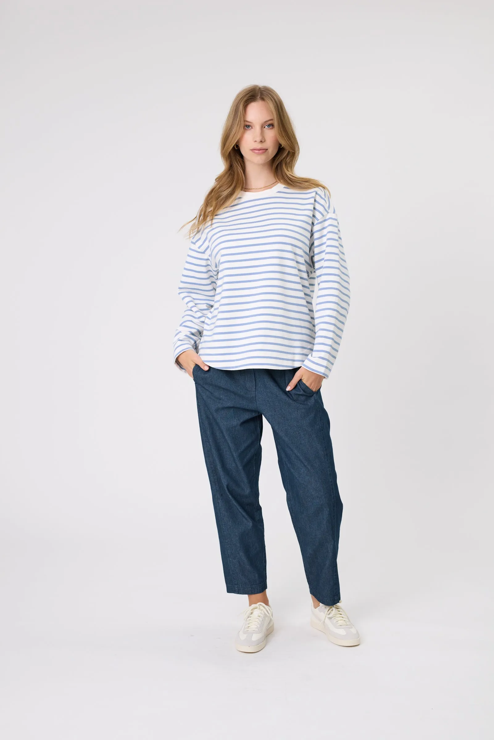 Solo Crew Sweat - Powder Stripe