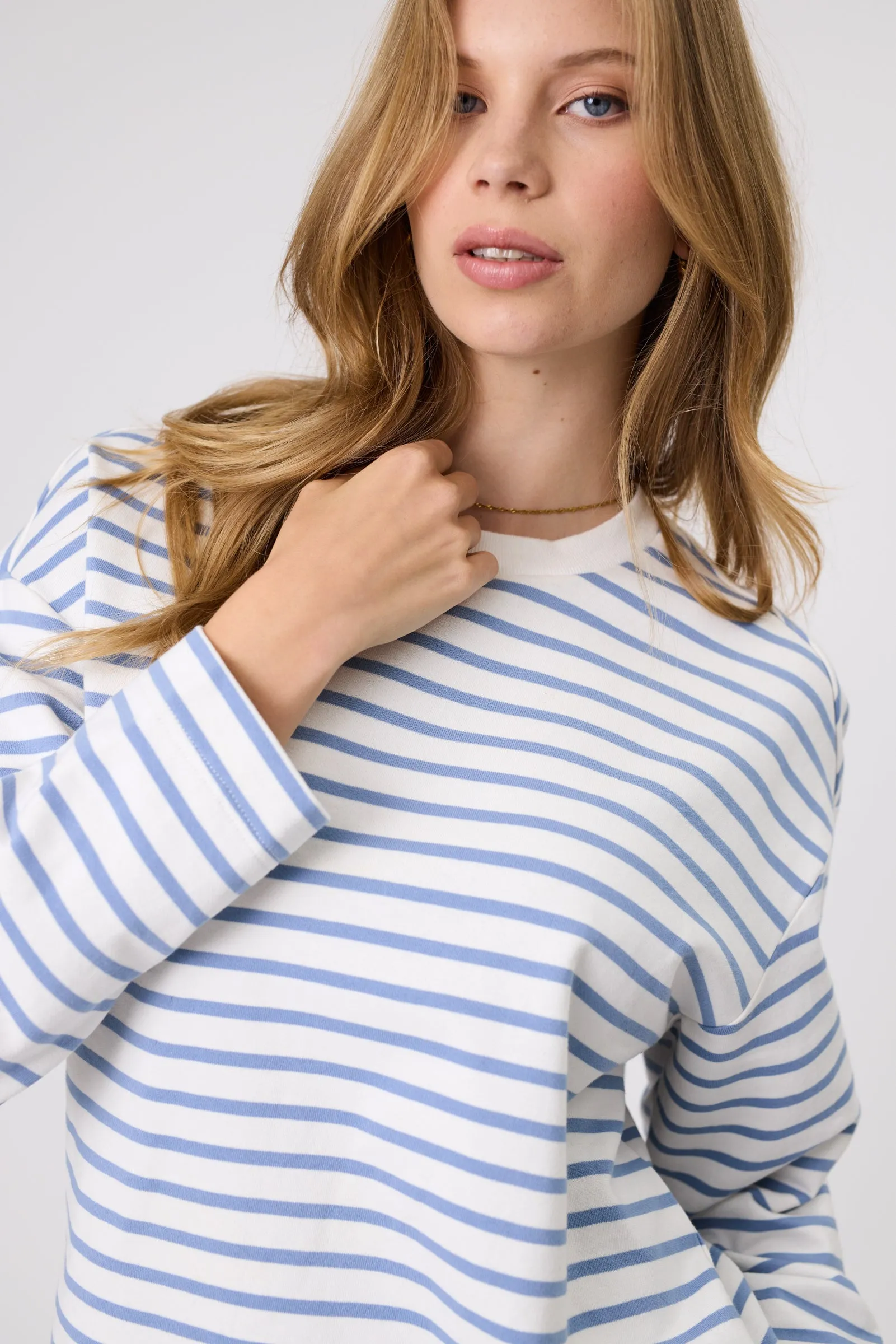 Solo Crew Sweat - Powder Stripe