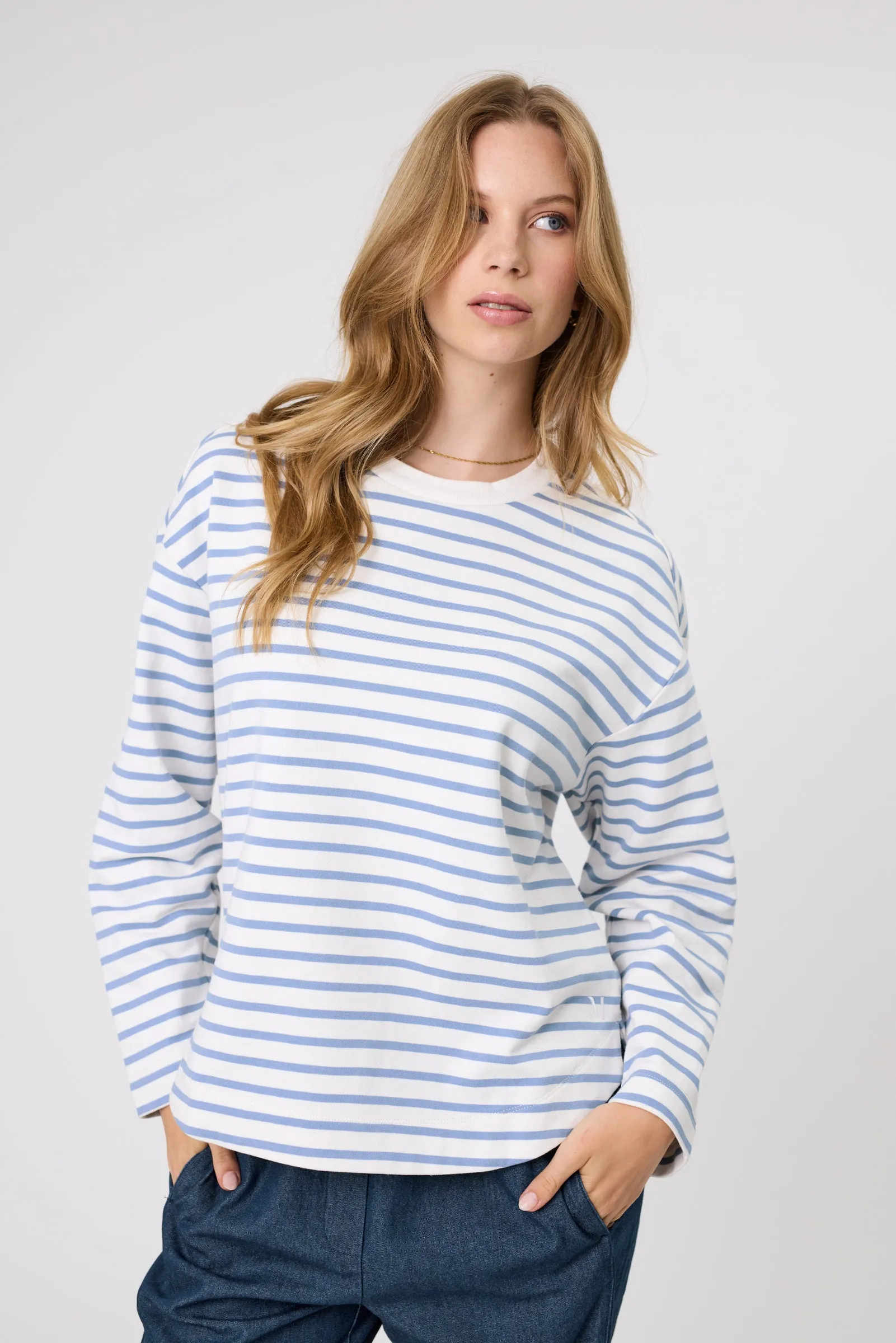 Solo Crew Sweat - Powder Stripe