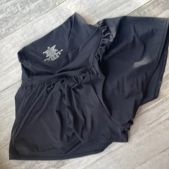Sport Tennis Run Black Nylon Skort Short Shorts Skirt XS S M