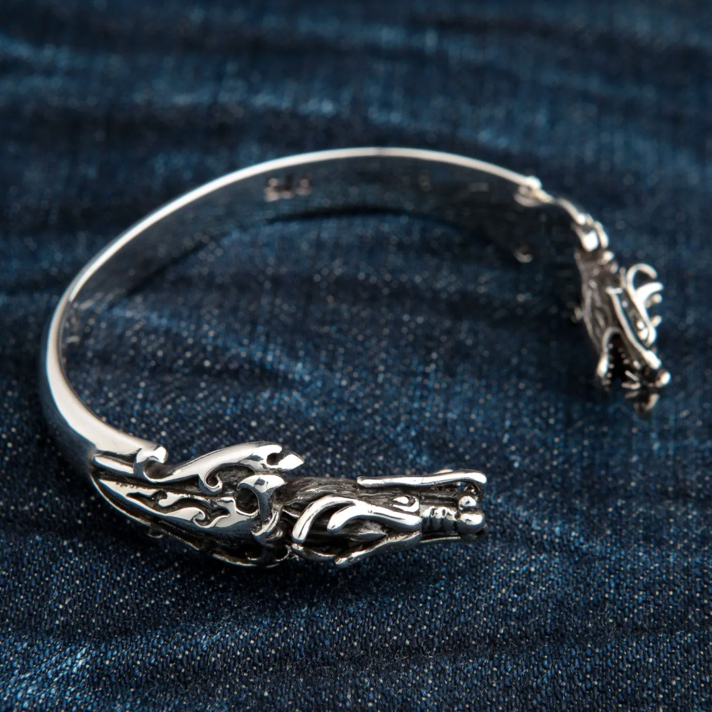 Sterling Silver Dragon Cuff