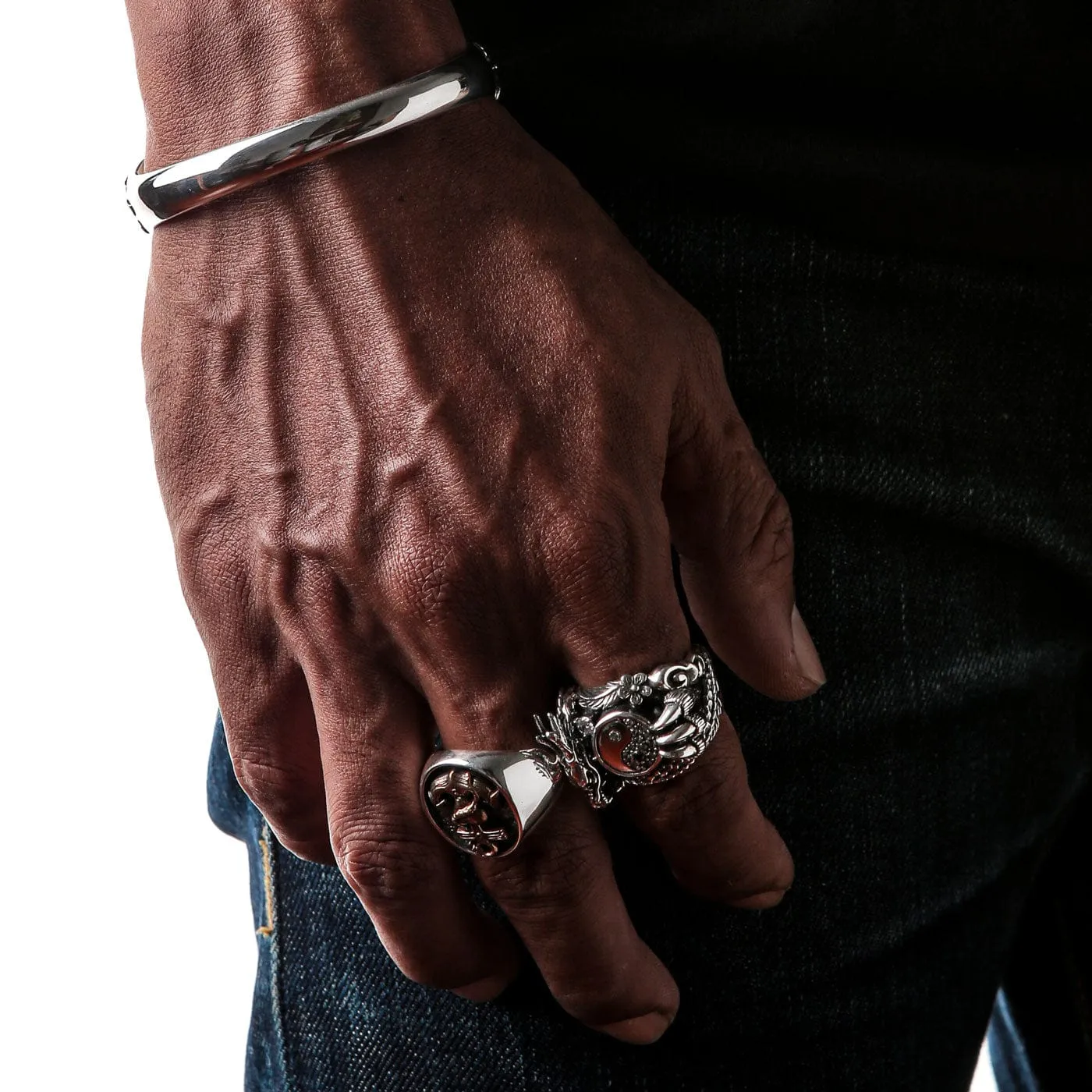 Sterling Silver Dragon Cuff