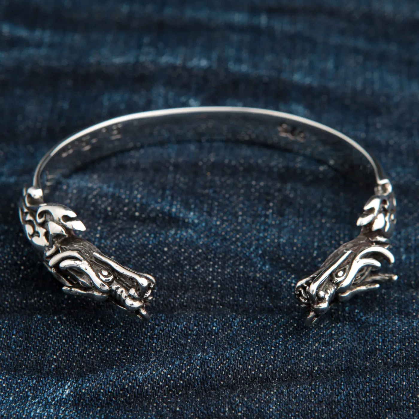 Sterling Silver Dragon Cuff