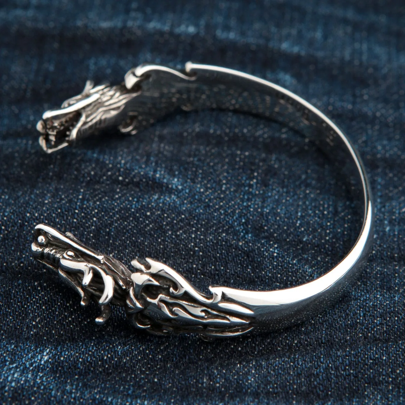 Sterling Silver Dragon Cuff