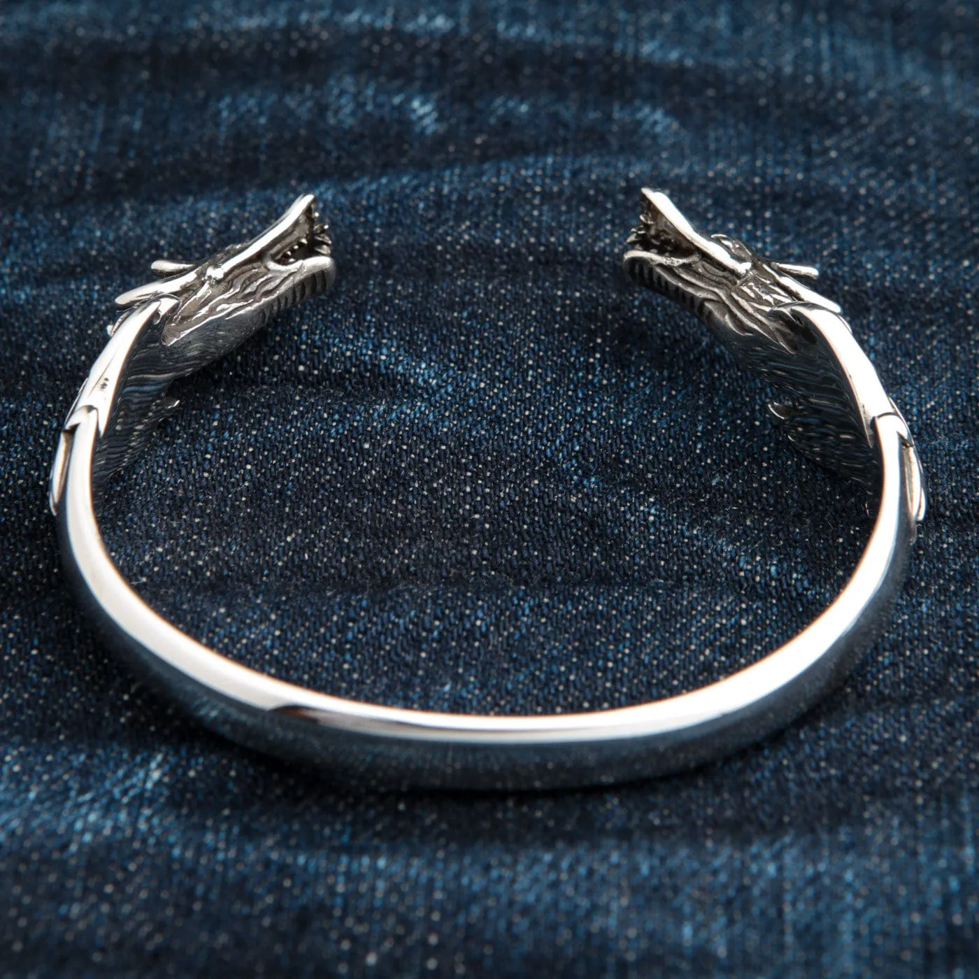 Sterling Silver Dragon Cuff