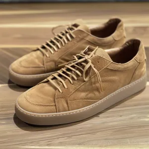 Tan Suede Sport Sneakers with Honey Colour Sole - Sneakers Sole