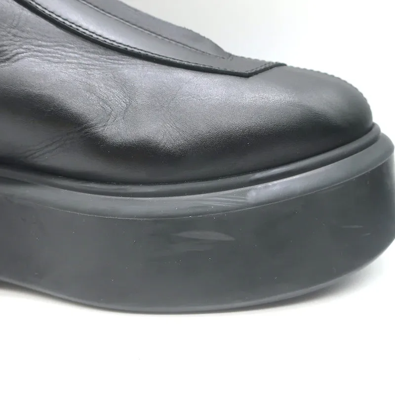 The Row Zipped Combat Boots Black Leather Size 39 Platform Ankle Boots