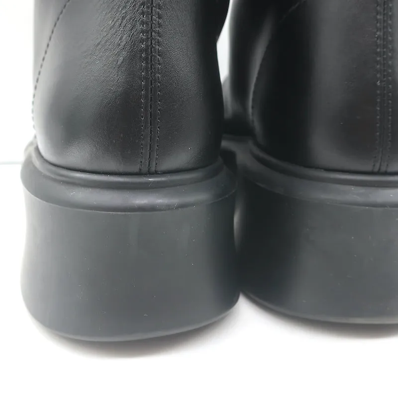 The Row Zipped Combat Boots Black Leather Size 39 Platform Ankle Boots