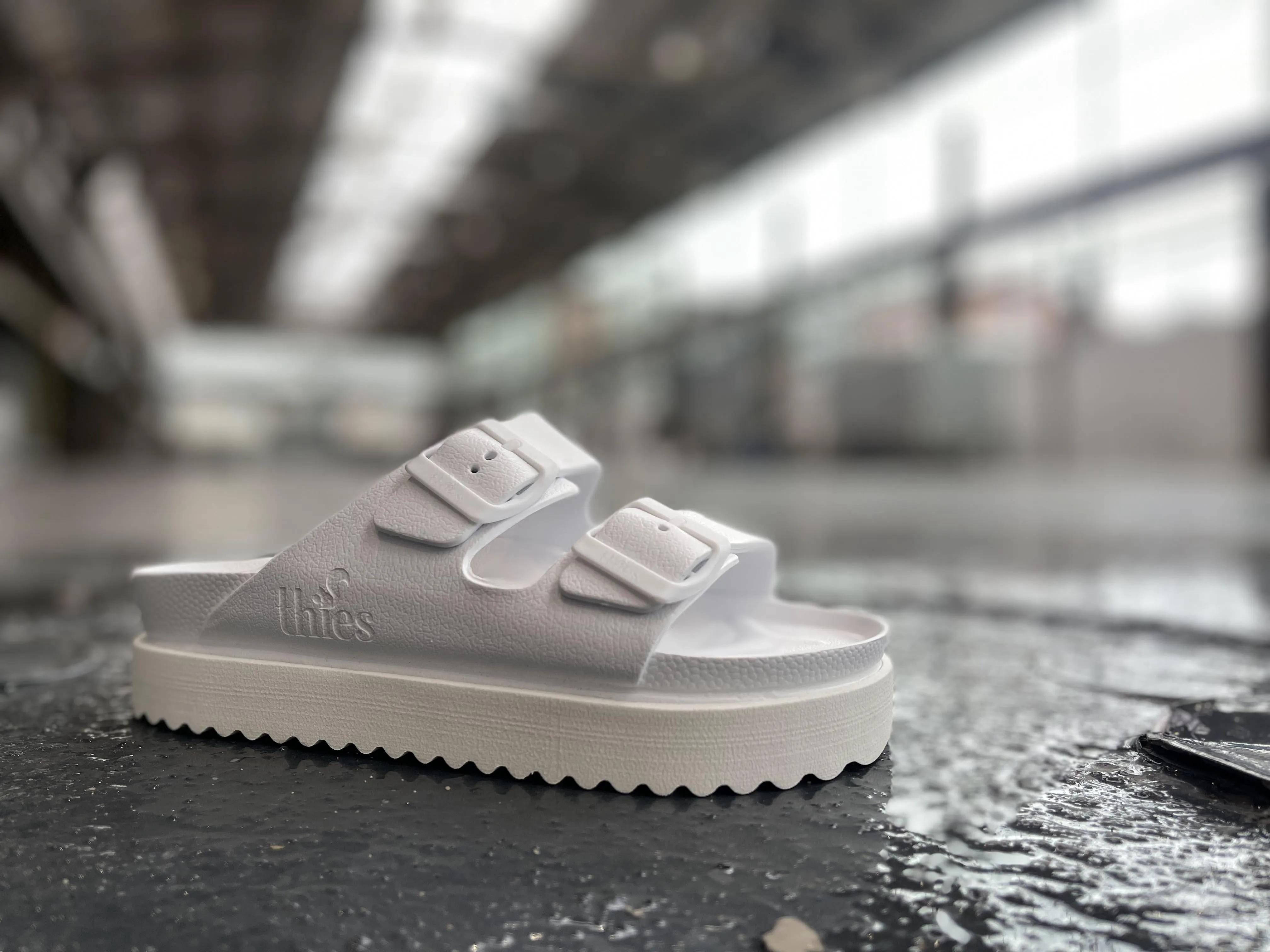 thies 1856 ® Ecofoam Plateau Sandal Two-Tone vegan white lavender (W)