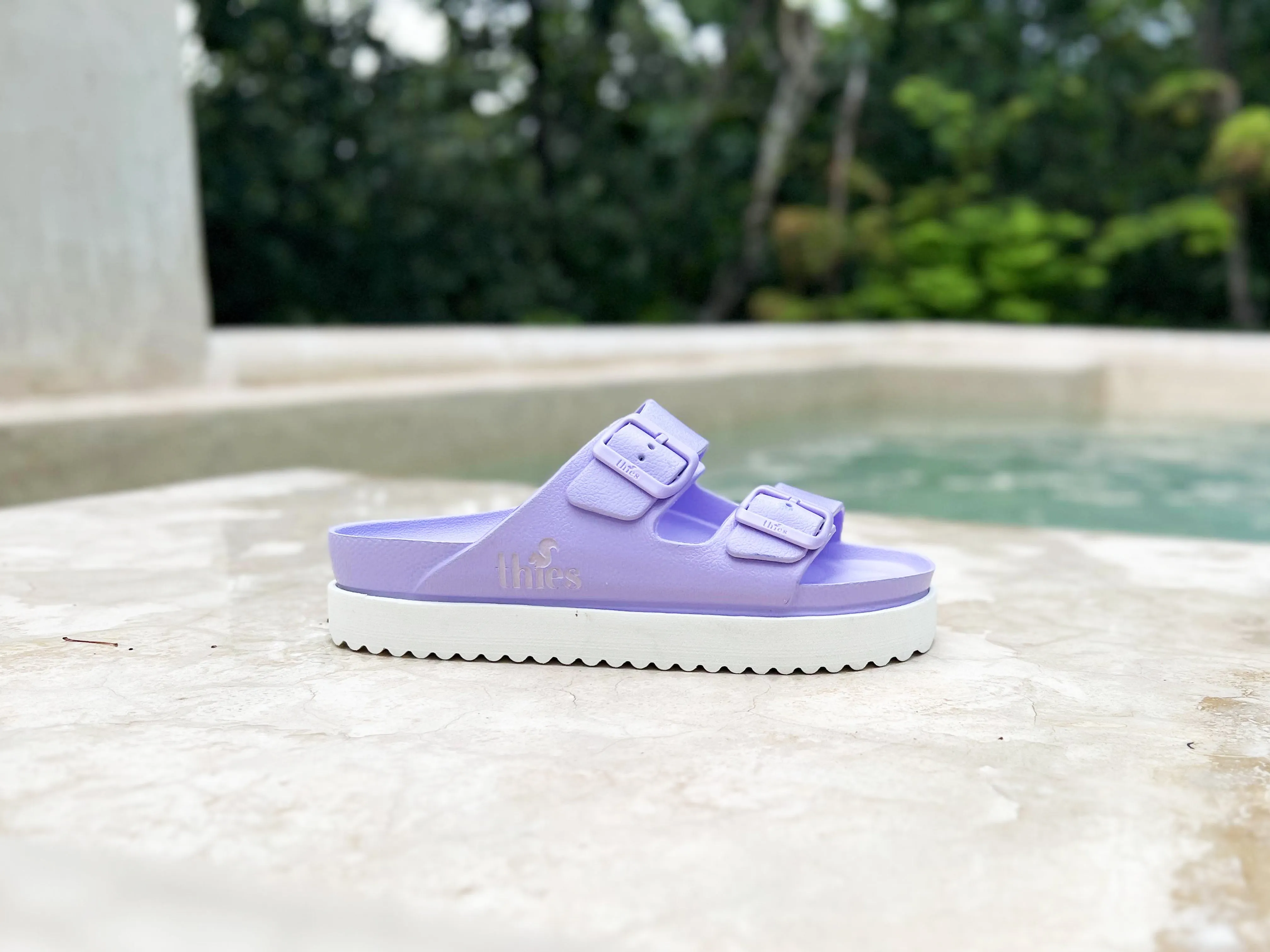thies 1856 ® Ecofoam Plateau Sandal Two-Tone vegan white lavender (W)