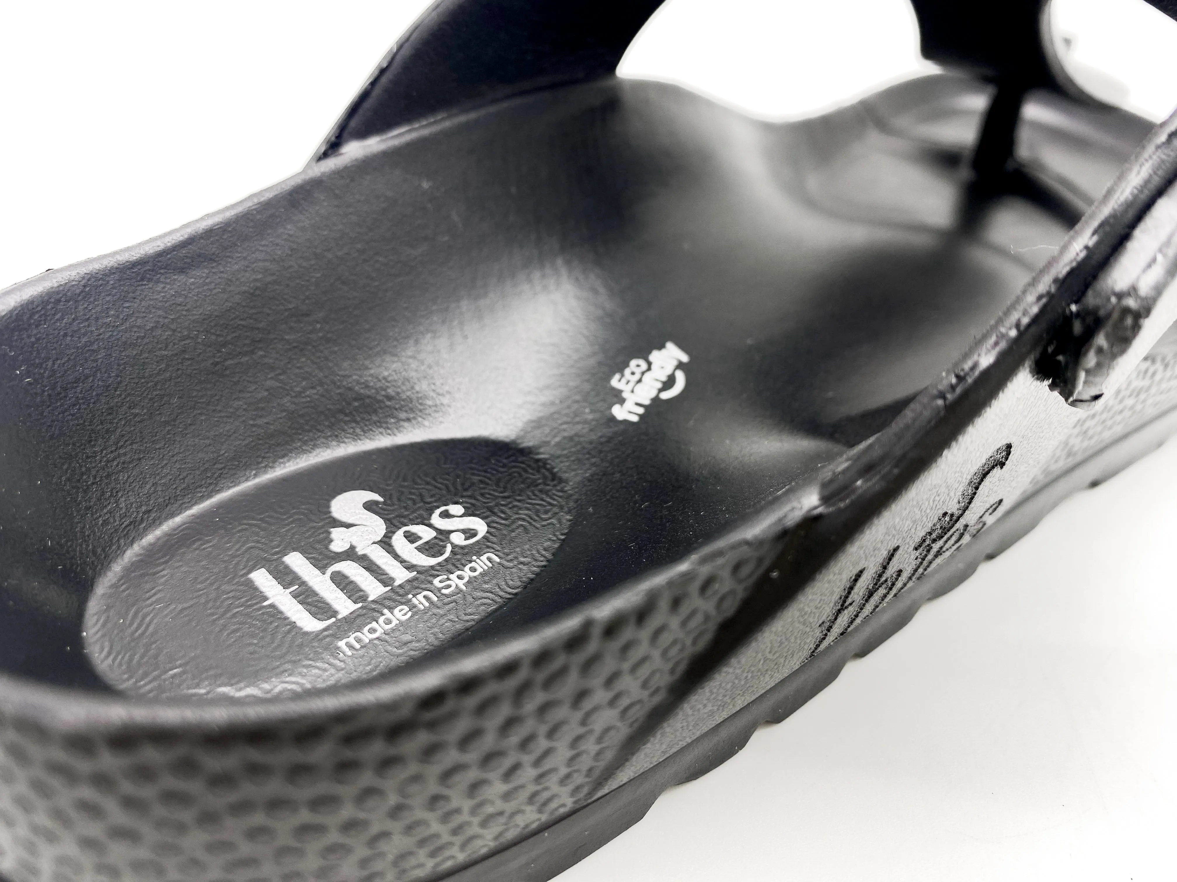 thies 1856 ® Ecofoam Thong Sandal vegan black