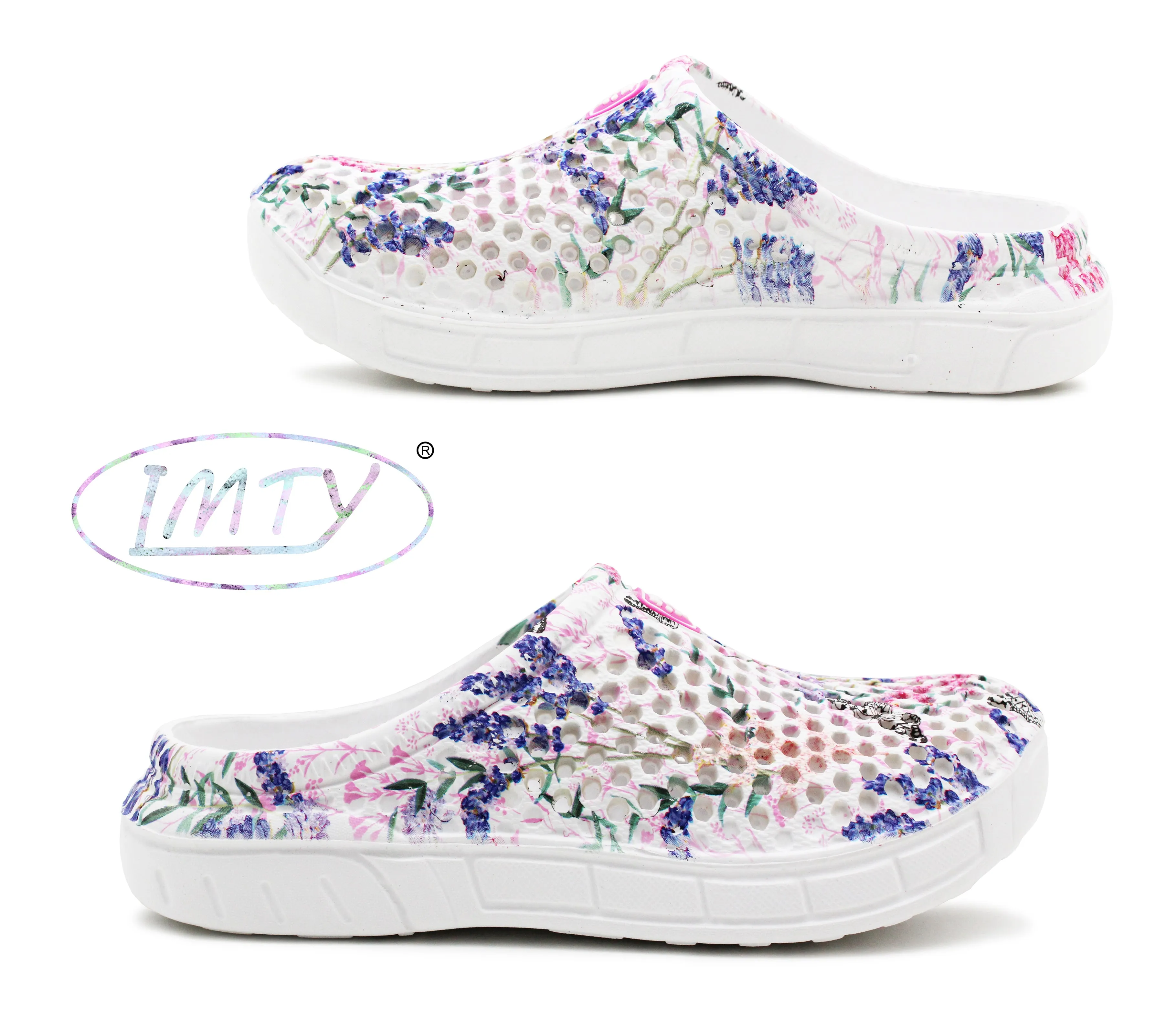TRANQUIL Womens Lightweight EVA Breathable Clogs in Pink Floral