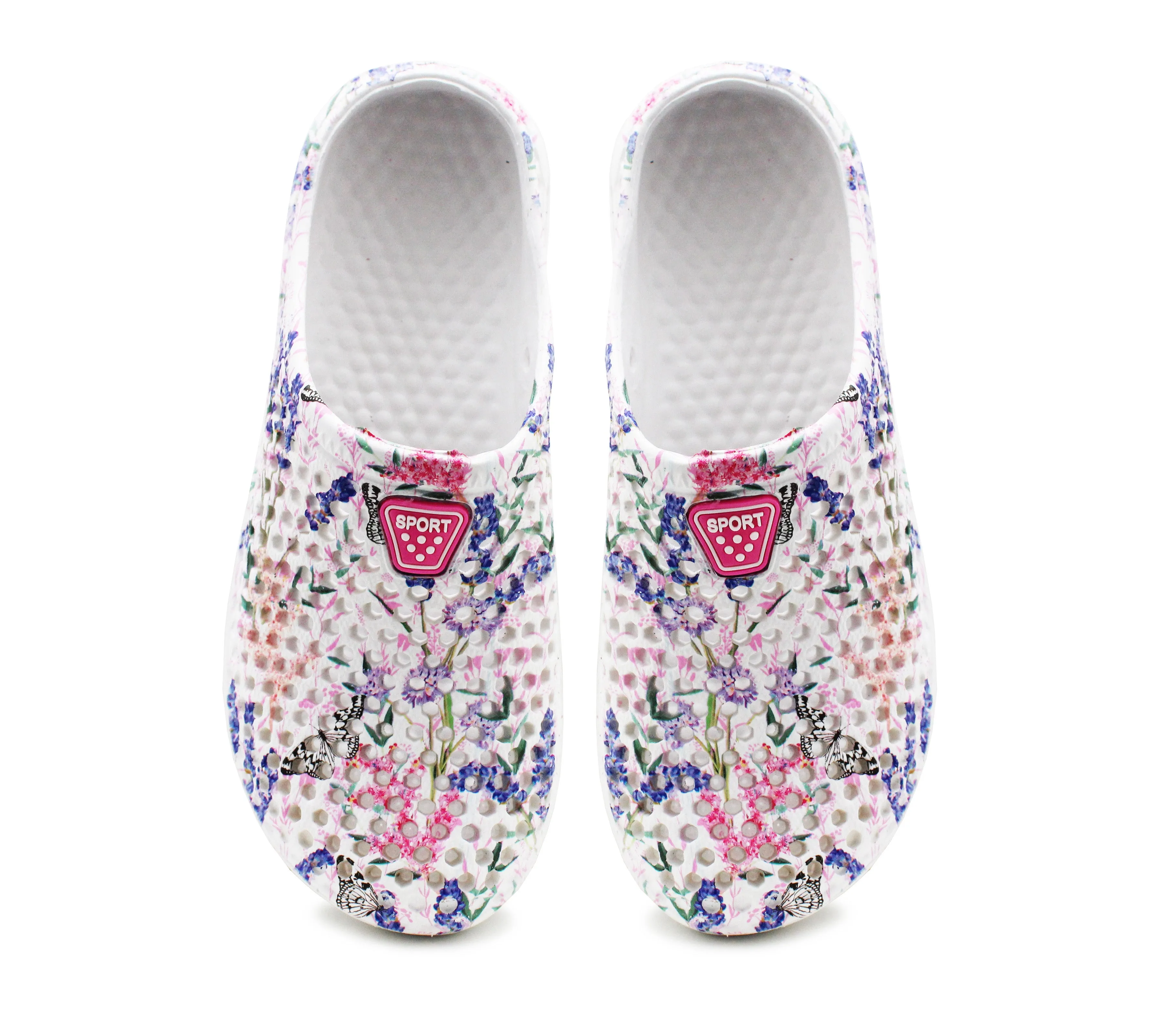 TRANQUIL Womens Lightweight EVA Breathable Clogs in Pink Floral