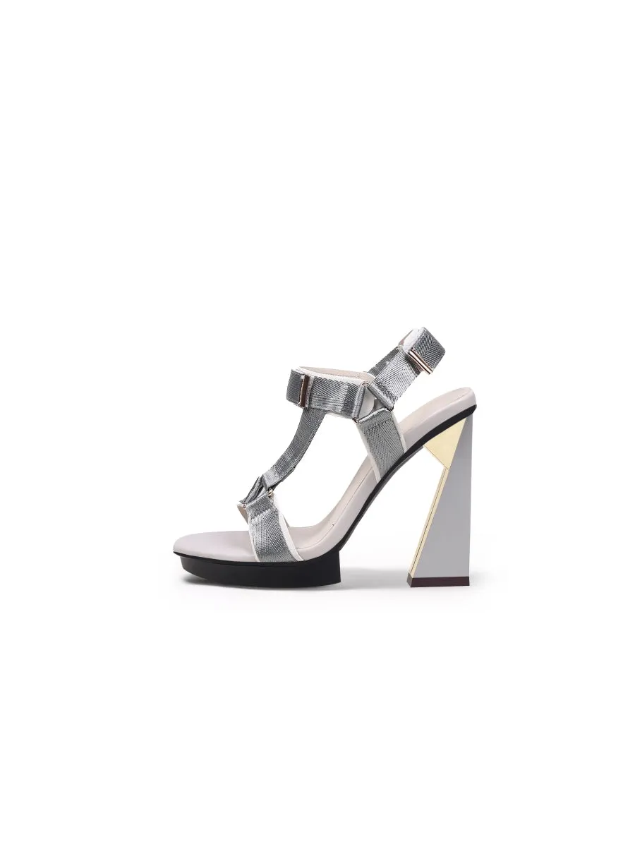 Tribeca Sky High Heel Silver Gladiator