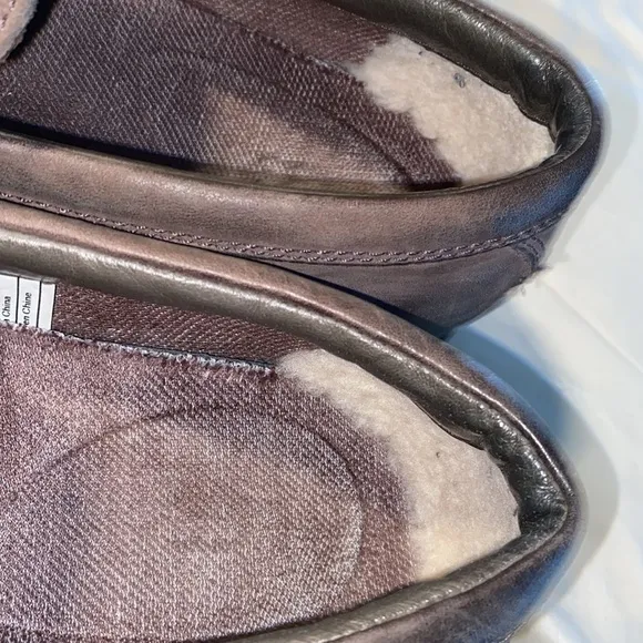 Ugg Mens Plainson Distressed Brown Leather Loafers Sz 10 EXCELLENT