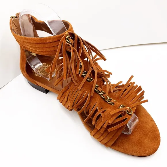{Vince Camuto} Hershell Suede Fringe Sandals