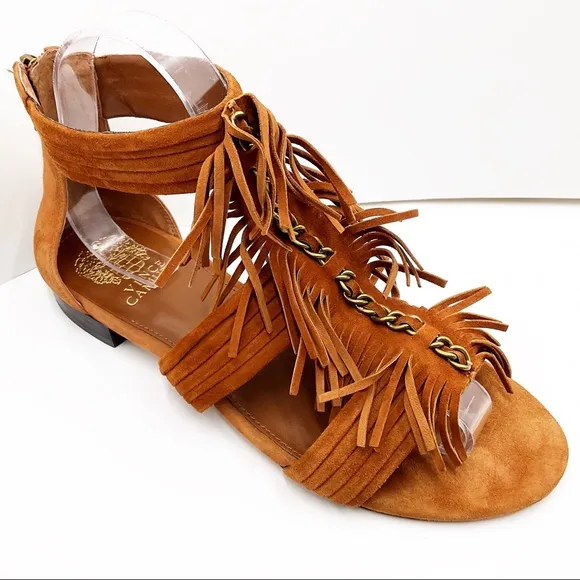 {Vince Camuto} Hershell Suede Fringe Sandals
