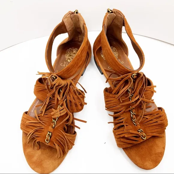 {Vince Camuto} Hershell Suede Fringe Sandals