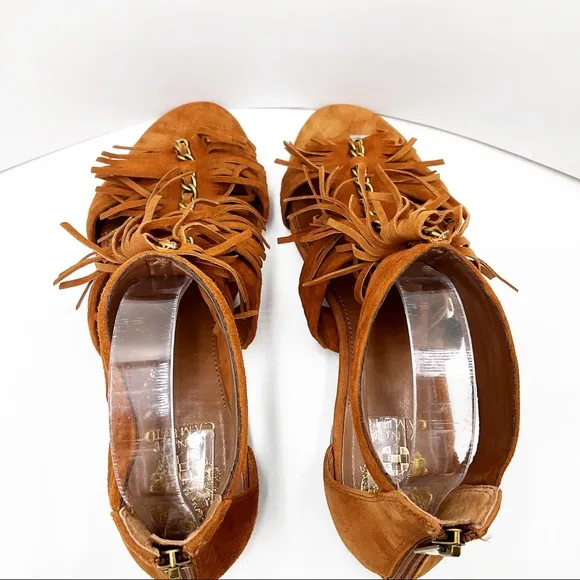 {Vince Camuto} Hershell Suede Fringe Sandals