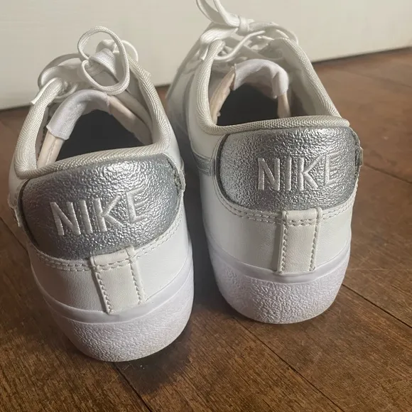 White and Silver Nike Sneakers