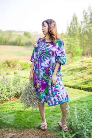 Wild Lavender Hand Dyed Boho Hippie Dress