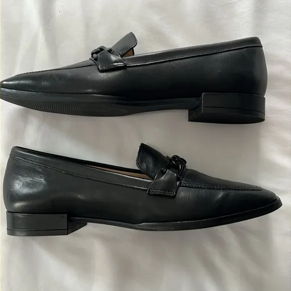 Wirth Black Leather Loafers with Chain Detail Made in Brazil