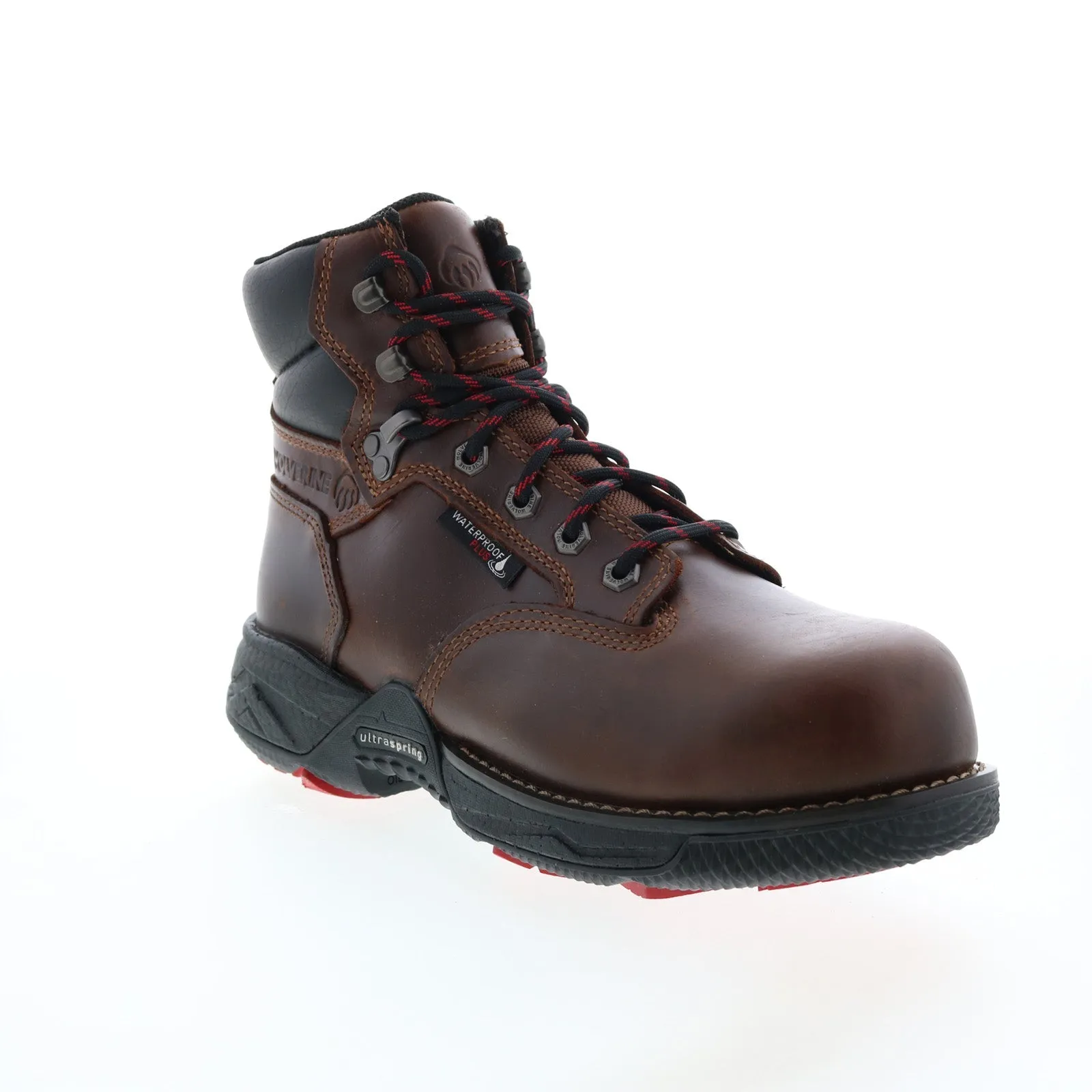Wolverine Hellcat Fuse Ultraspring WP CM 6" Mens Brown Wide Work Boots