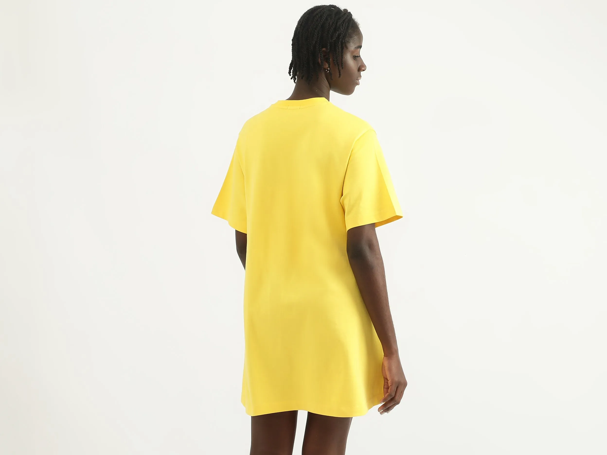 Women Solid Round Neck Dress