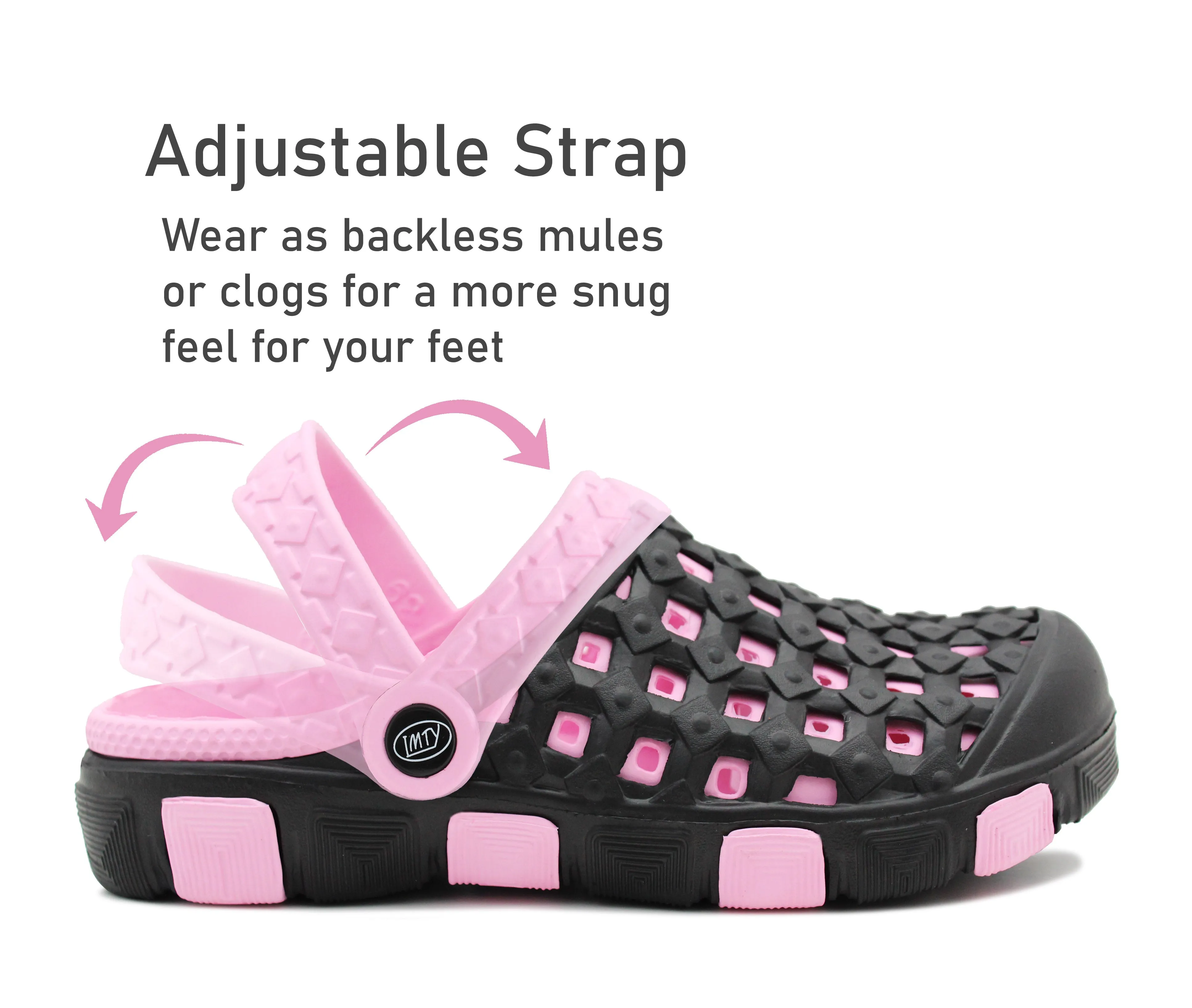 Womens Clogs Lightweight Black Pink EVA Breathable Beach Summer Sandals Ladies Garden Hospital Shower Pool Shoes