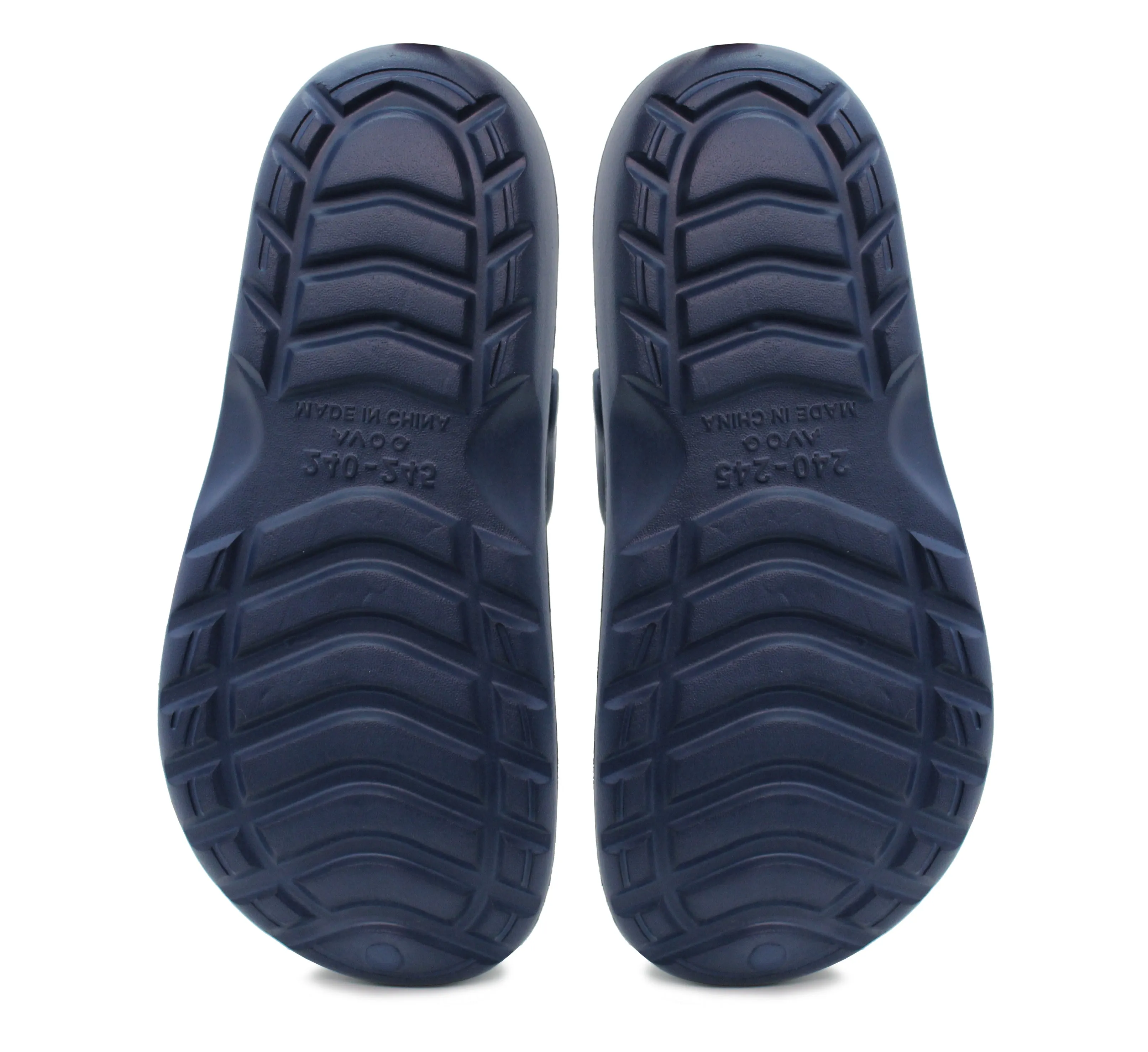 Womens Clogs Warm Fleece Lined Navy Blue Thermal Waterproof Lightweight EVA Garden Clogs Kitchen Nurse Faux Fur Slippers House Shoes
