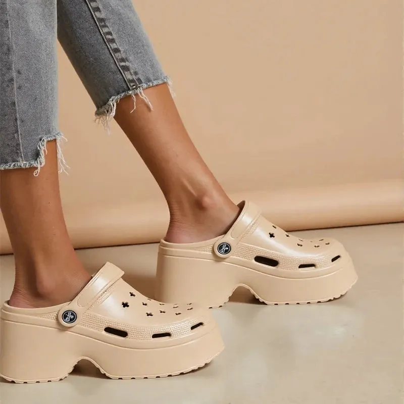 Women's Fashion Chunky Platform Sandals Summer Thick Sole EVA Clogs Garden Shoes for Women Outdoor Non Slip Beach Slippers